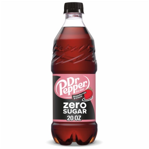 Dr Pepper Strawberries & Cream Zero Sugar Soda - Fresh Pack Fizz