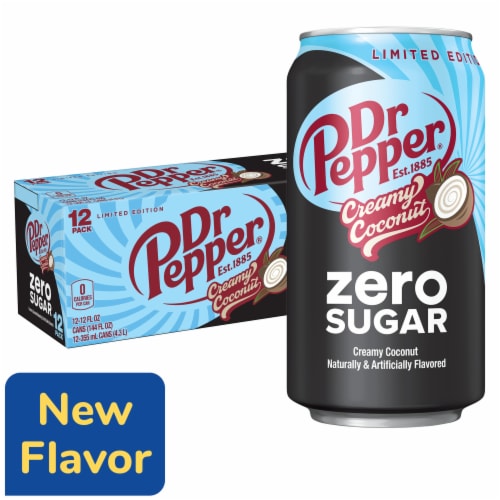 Dr Pepper Creamy Coconut Zero Sugar Soda - Fresh Zero Flavor